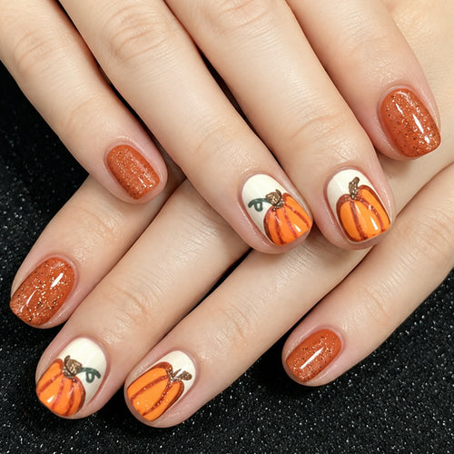 Pumpkin-Themed Nail Art Set Bowlift