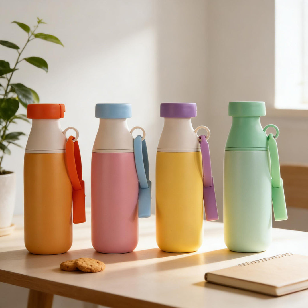 Ladies Insulated Sports Water Bottle with practical carrying strap Bowlift