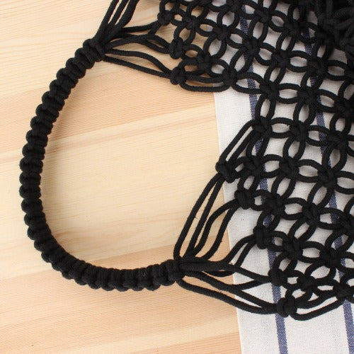 Hand-knotted tote bag with elegant net design Bowlift