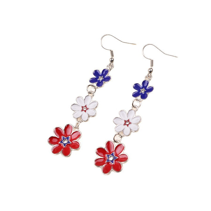 Women's delicate multi-tiered flower earrings made of enamel and stainless steel Bowlift