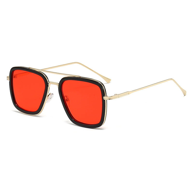 Women's fashionable square sunglasses with glamorous metal frame Bowlift