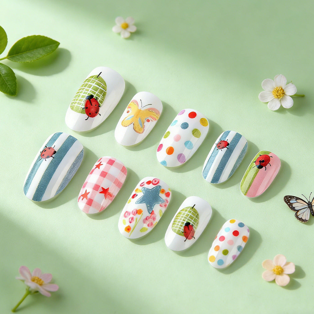Whimsical Decorative Press-On Nail Art Set Bowlift