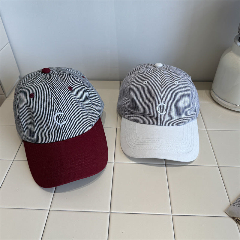 Men's Classic Striped Baseball Cap Bowlift