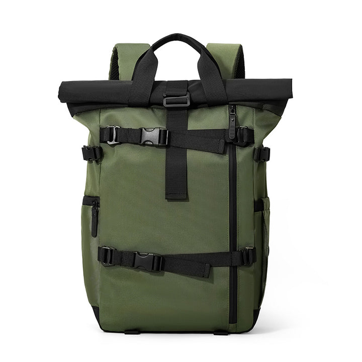 Robust Backpack with Expandable Storage and Flexible Closure Mechanism Bowlift