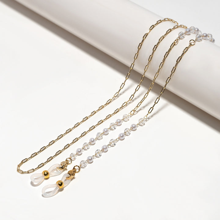 Crystal and Pearl Beaded Eyewear Chain Bowlift
