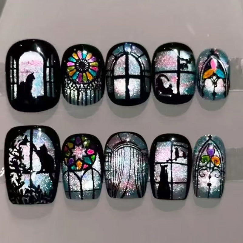 Elegant French Tip Press-On Nail Set Bowlift