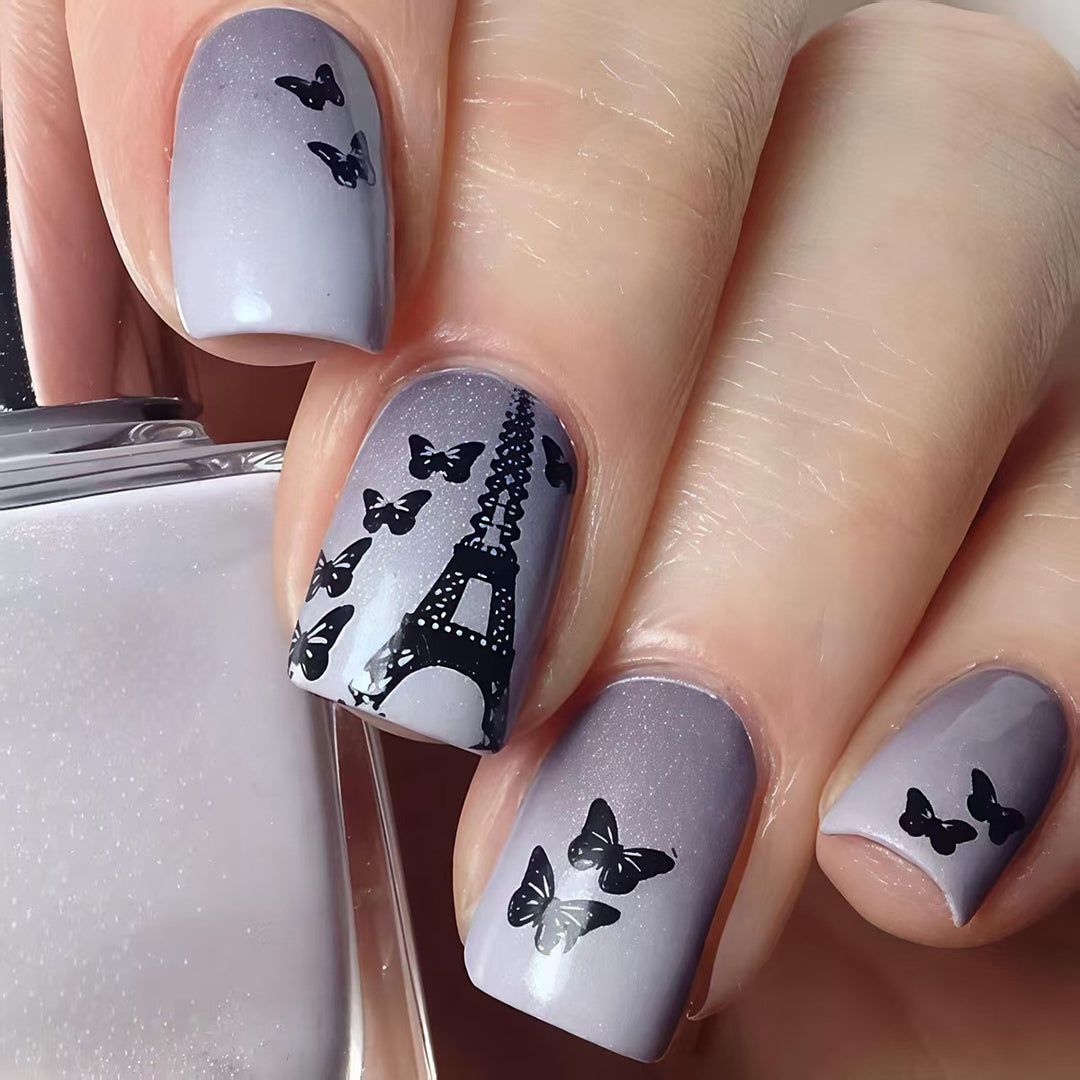 Artistic Parisian Butterfly Nail Art Bowlift