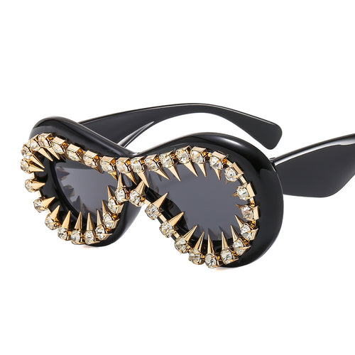 Women's fashionable sunglasses with extravagant spikes and crystal embellishments Bowlift