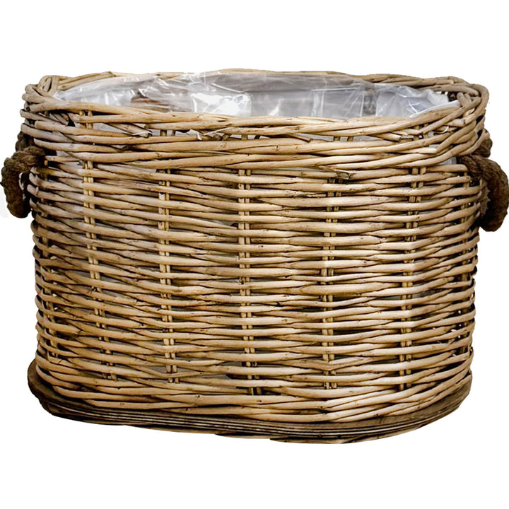 Rustic laundry basket with decorative handles Bowlift