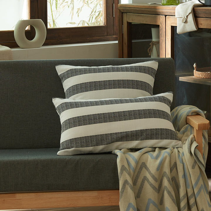 Textured Striped Throw Pillow