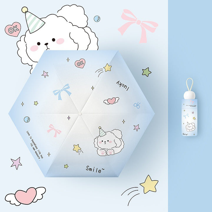 Women's Folding Umbrella with Playful Animal Design Bowlift