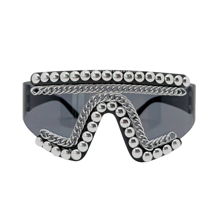 Women's fashion sunglasses with luxurious chain frame and shimmering accents Bowlift
