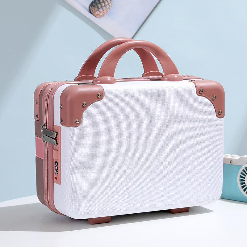 hard-shell vanity carry cosmetic case with reinforced corners and combination lock Bowlift