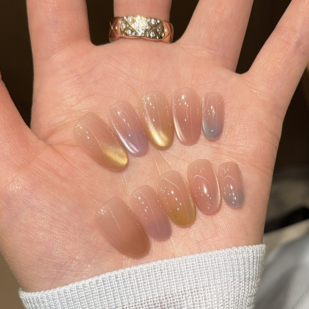 Acrylic Nail Set with Gradient Bowlift