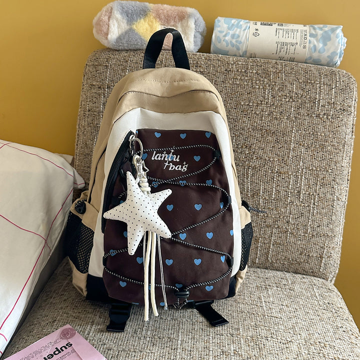 Cute Star-Embellished Casual Backpack Bowlift