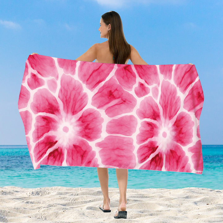 Beach towel with elegant floral watercolor design Bowlift