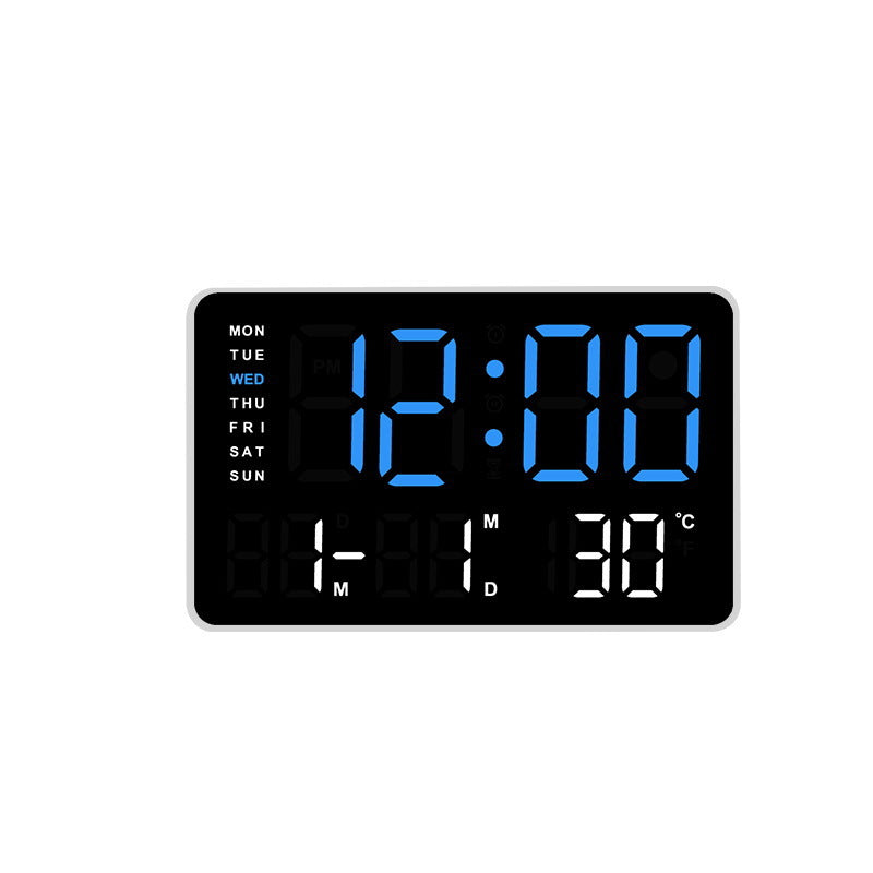 Digital Wall Clock with Temperature and Date Display Bowlift
