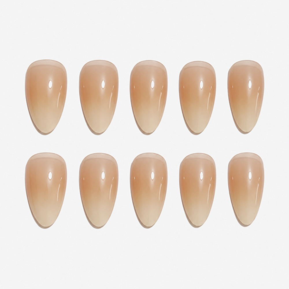 Artificial nails with elegant ombre effect and high-gloss finish Bowlift