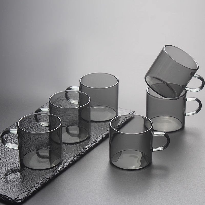Insulated Double-Walled Glass Teacup Set with Accent Handles Bowlift