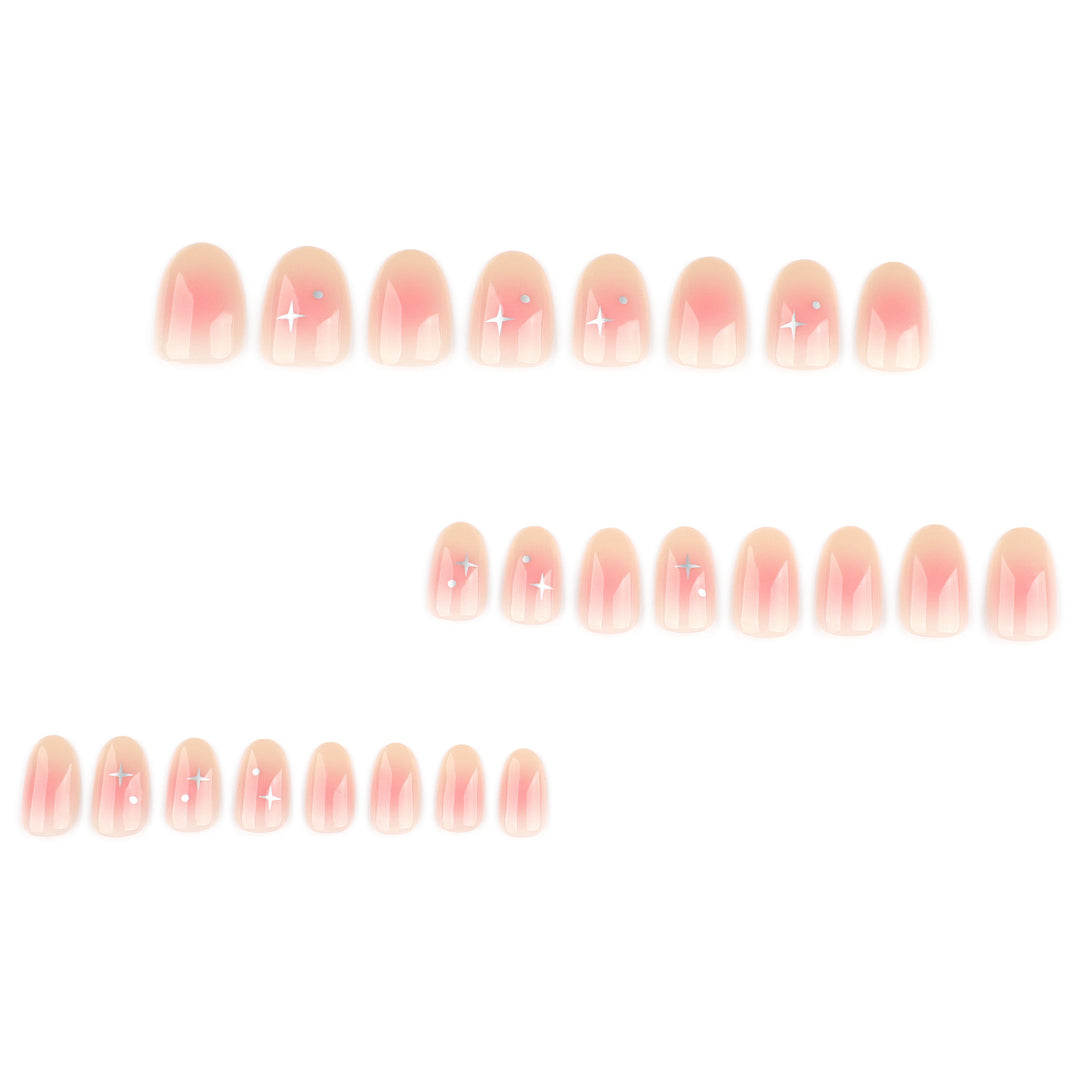 Artful nail extensions with shiny rhinestone accents Bowlift