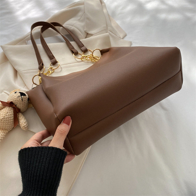 Stylish Chain-Accented Handbag