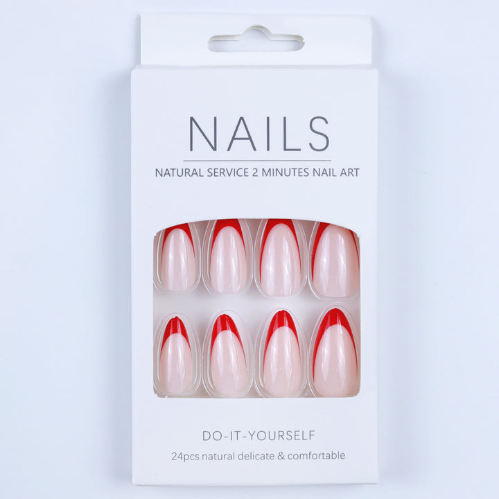 Artificial nails in stylish stiletto design with eye-catching top coat Bowlift