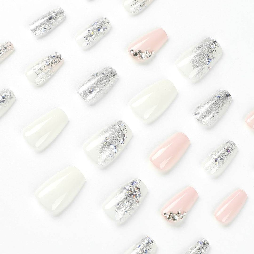 Elegant Nail Art with Glitter Details Bowlift