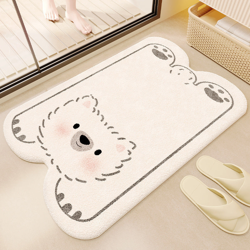 Plush Bear-Shaped Bath Mat