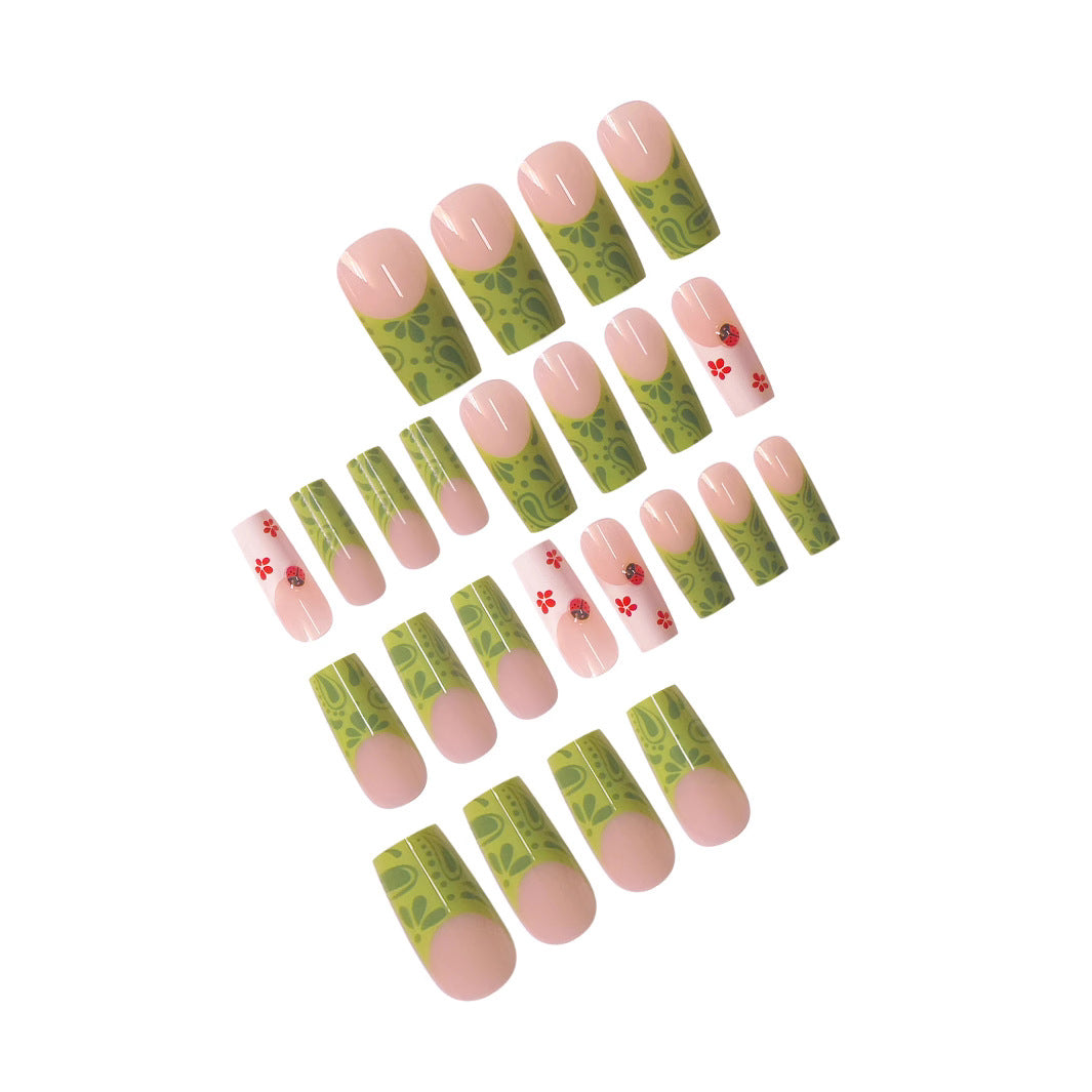 Floral Design Press-On Nail Art Bowlift