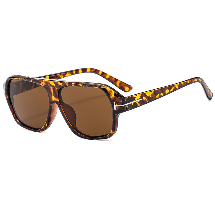 Women's fashionable sunglasses with distinctive geometry and brown lenses Bowlift