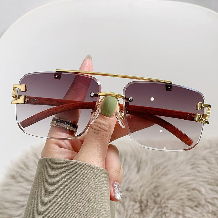 Women's Luxury Sunglasses with Wood and Metal Combination Bowlift