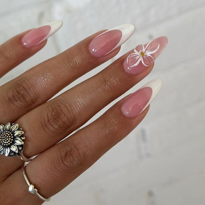 Artistic Floral Nail Art Enhancements Bowlift