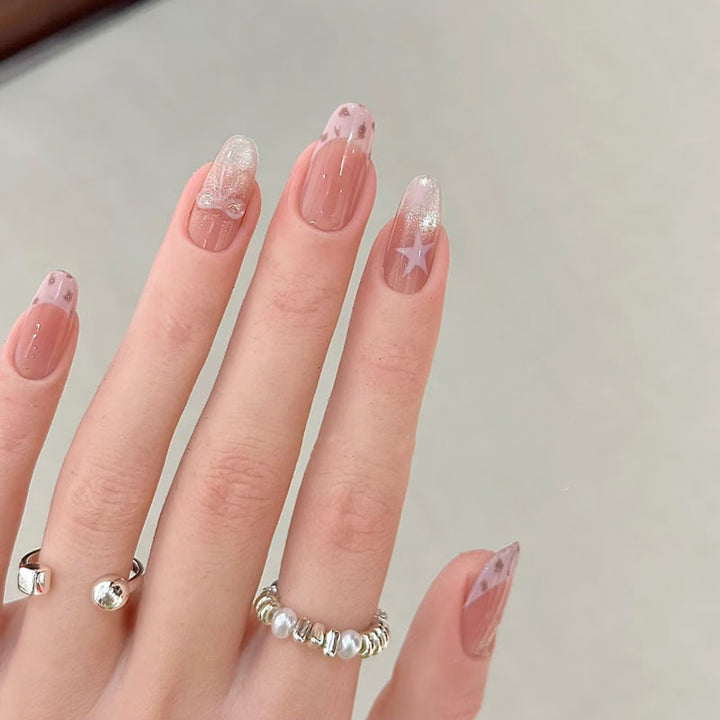 Whimsical Bunny-Themed Press-On Nail Art Set Bowlift
