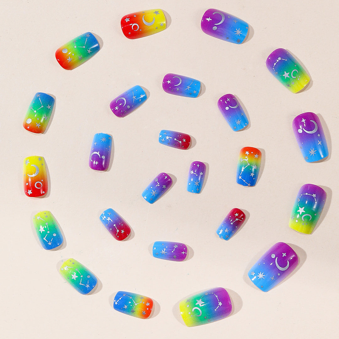 Cosmic Gradient Nail Art Extensions Bowlift