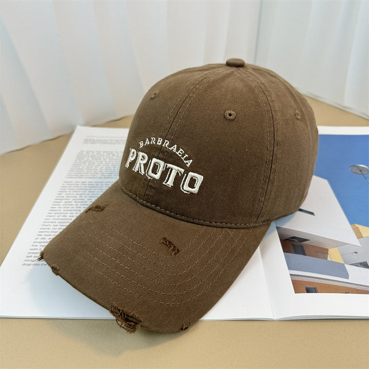 Men's Vintage-Inspired Distressed Baseball Cap Bowlift