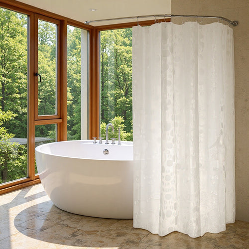 Modern Transparent Polka Dot Shower Curtain Bowlift