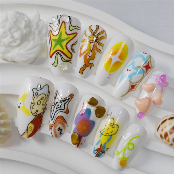 Artistic Themed Press-On Nail Set Bowlift