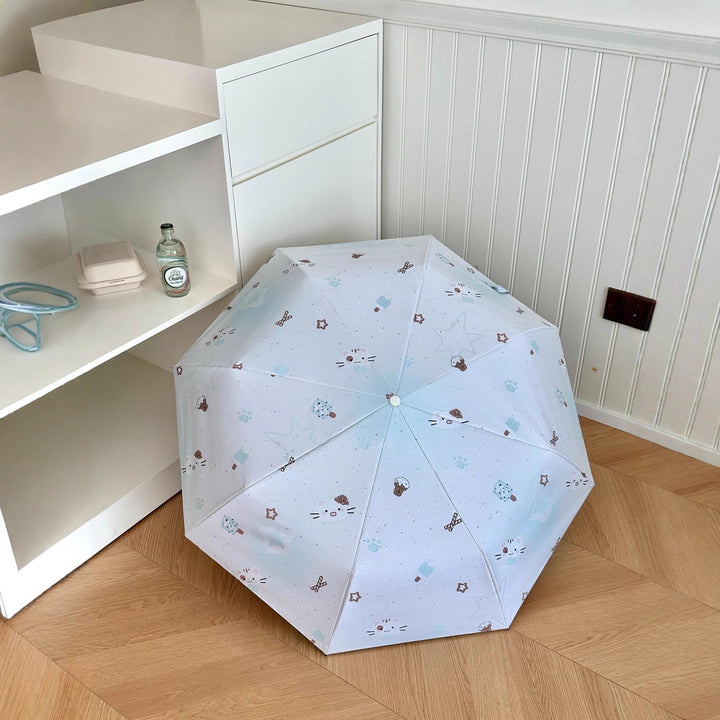 Women's compact folding umbrella with cute Bowlift motif