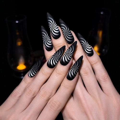 Artistic Spiral Design Nail Enhancements Bowlift