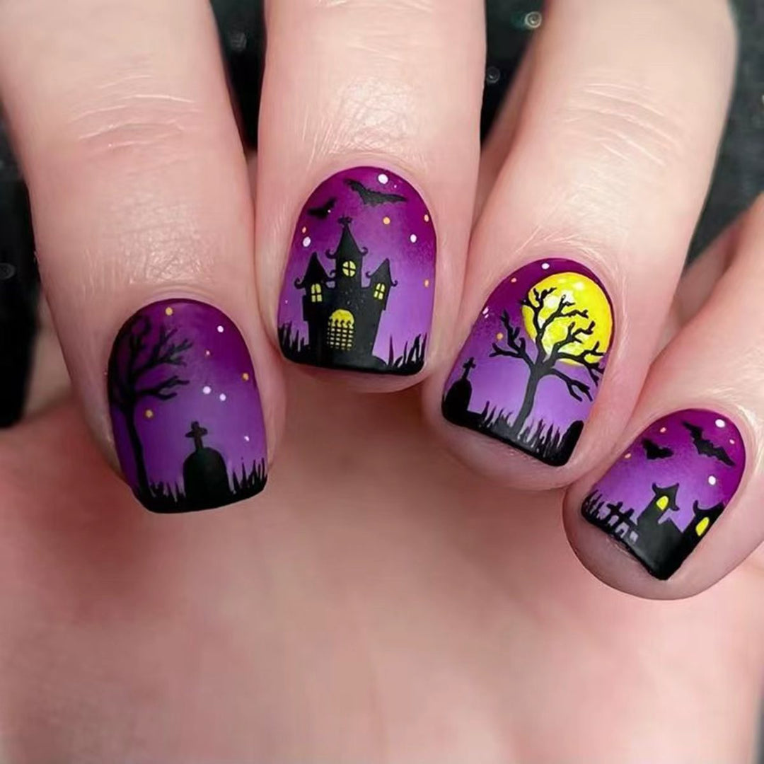 Artificial nails with creepy Halloween motif Bowlift