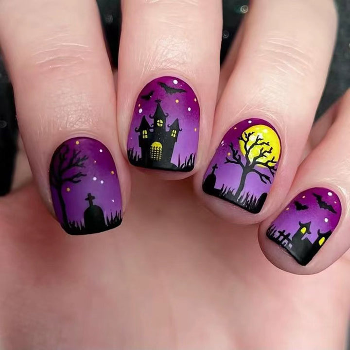 Artificial nails with creepy Halloween motif Bowlift
