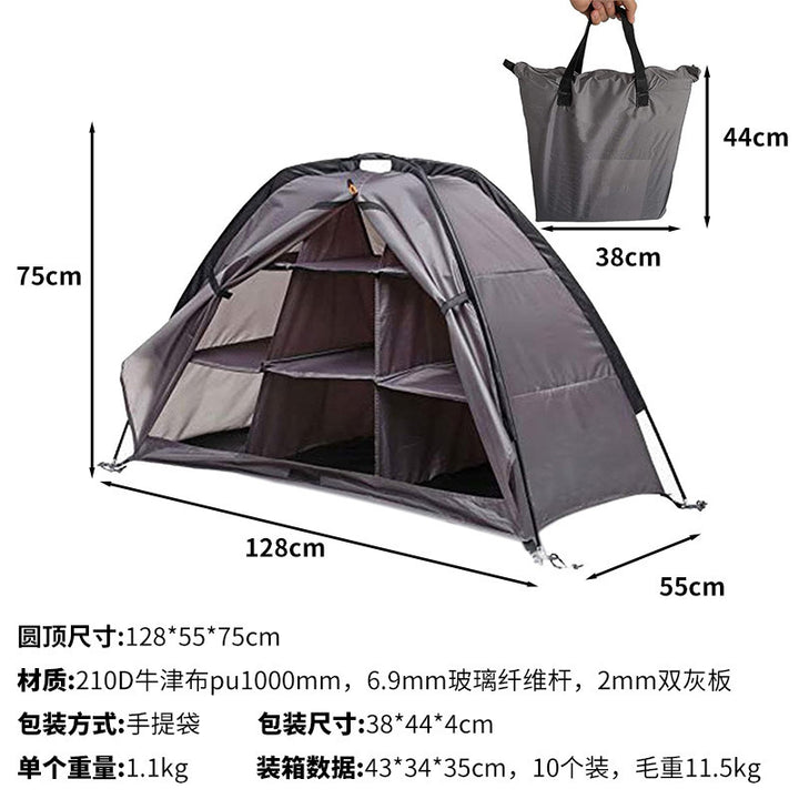Portable storage tent Bowlift