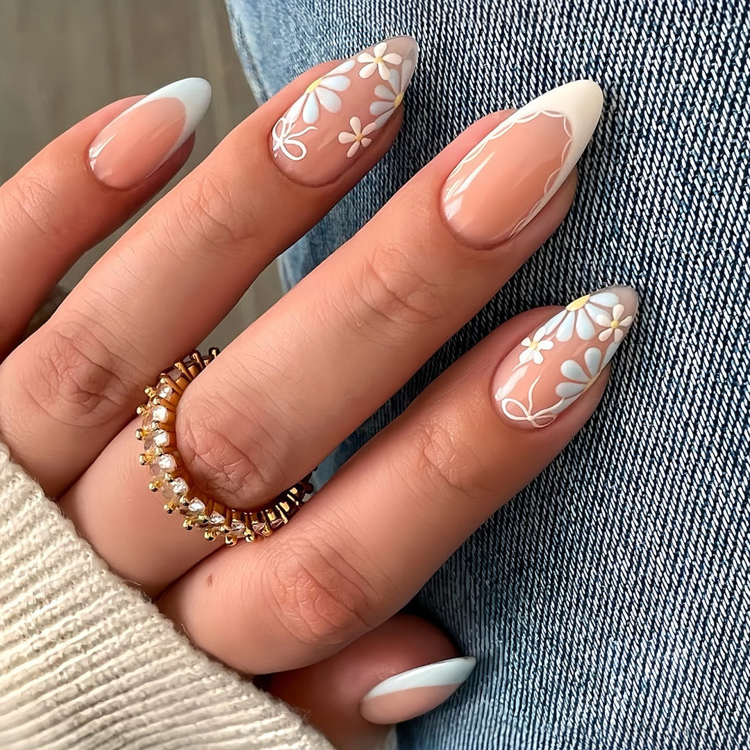 Elegant Floral Nail Art Enhancements Bowlift