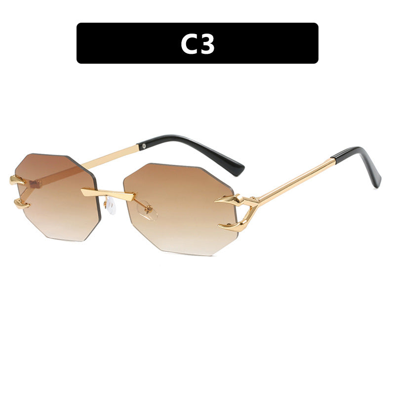 Women's geometric sunglasses with modern metal frame Bowlift