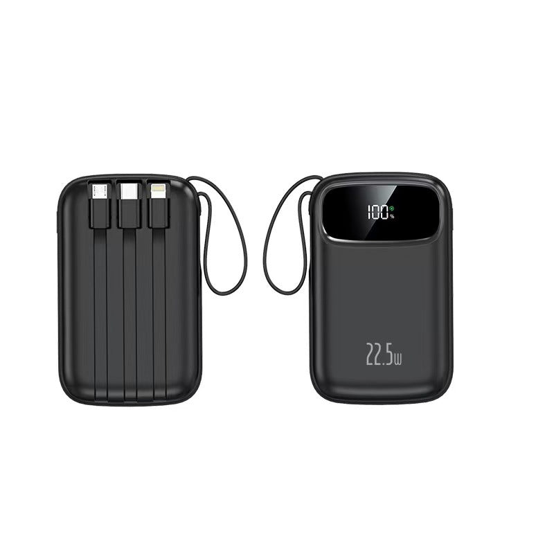 Power bank with integrated charging cable and digital display Bowlift