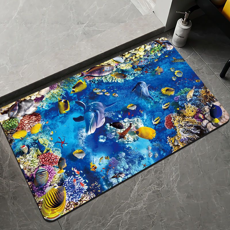 Elegant Floral Design Bath Mat Bowlift