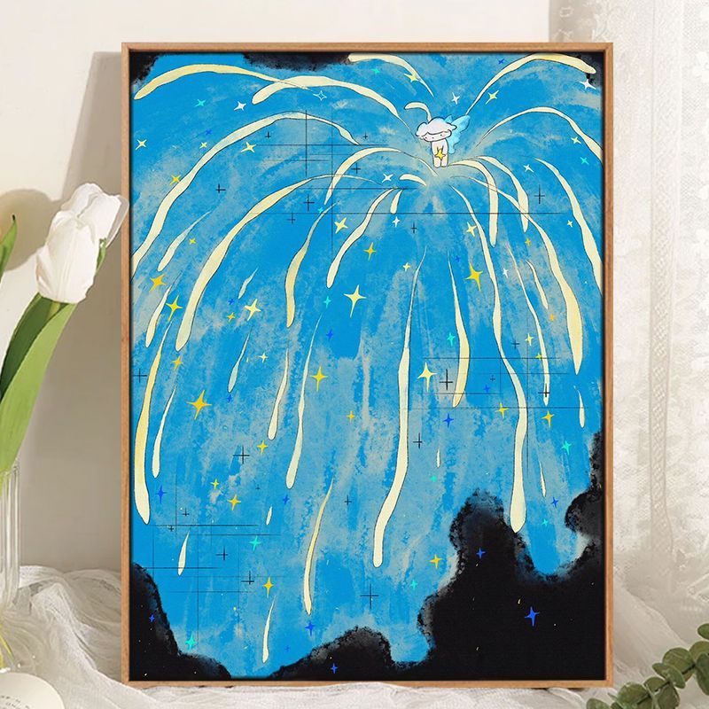 Whimsical Cosmic Landscape Canvas Art Bowlift