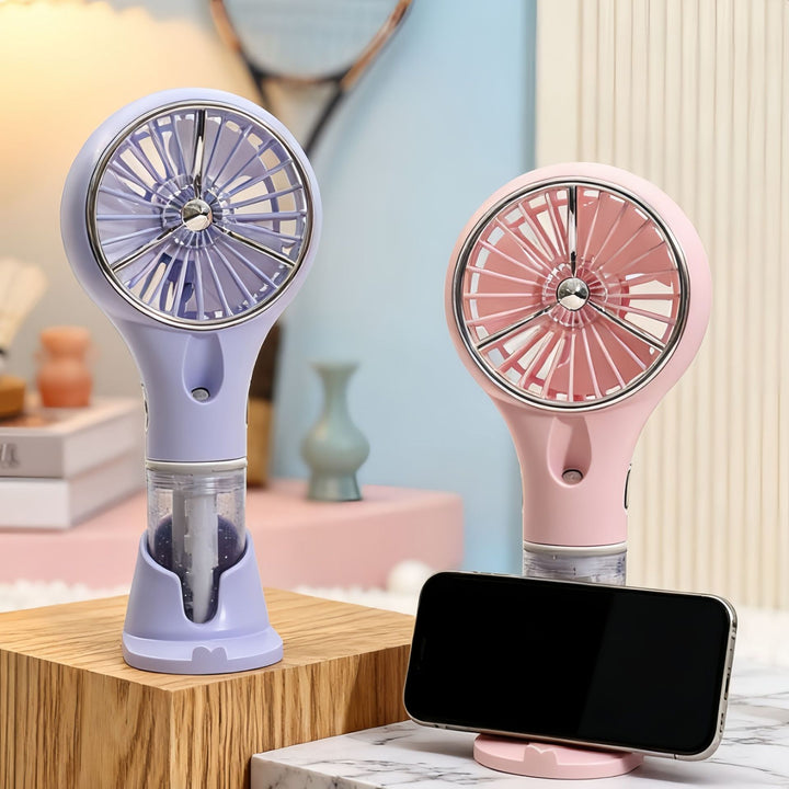 Ladies portable spray fan with ergonomic design and USB connection Bowlift