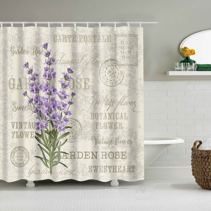 Floral Patterned Bathroom Shower Curtain Bowlift