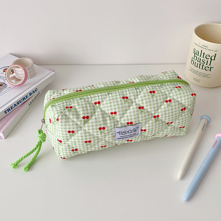 Quilted Cherry Print Pencil Case Bowlift